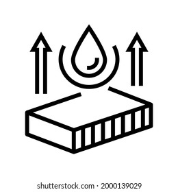 hydrophobicity mineral wool line icon vector.  isolated contour symbol black illustration