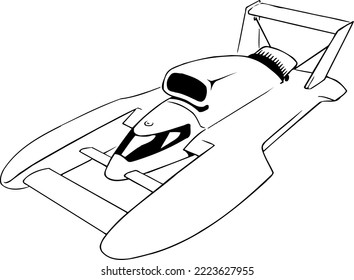 Hydroplane High Speed Boat Vector Illustration