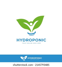 Hydroponic Agriculture Farm Logo With Community People Icon Template