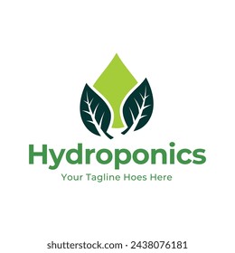 Hydroponic Farming Logo Design isolated on white background