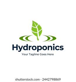 Hydroponic Farming Logo Design isolated on white background