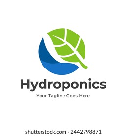 Diseño de logotipo de agricultura hidropónica aislado sobre fondo blanco