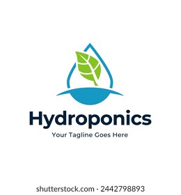 Hydroponic Farming Logo Design isolated on white background