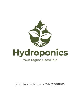 Hydroponic Farming Logo Design isolated on white background