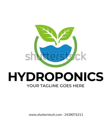 Hydroponic Farming Logo Design isolated on white background