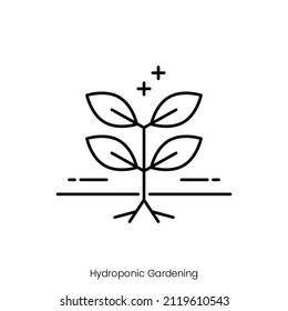 hydroponic gardening icon. Outline style icon design isolated on white background