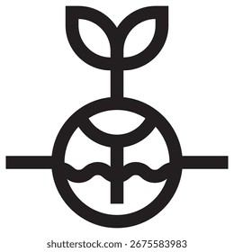 Icono de Vector moderno de jardinería hidropónica: Plantilla de símbolos de ilustración mínima para el diseño de interfaz de usuario de App móvil de Web