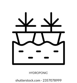 hydroponic icon. Line Art Style Design Isolated On White Background