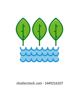 Hydroponic line system icon. Growing plants technology. Treatment facilities.