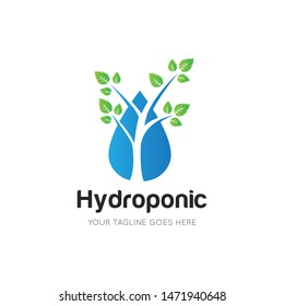 hydroponic logo and icon vector illustration design template