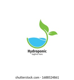 Ilustración de iconos vectoriales de logotipo hidroponico 