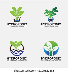 Hydroponic logo vector icon illustration design