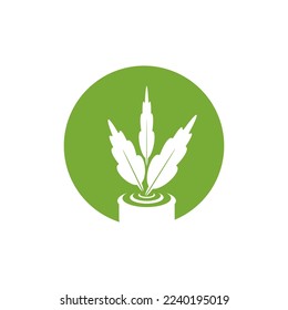Hydroponic Logo Vector Template Illustration