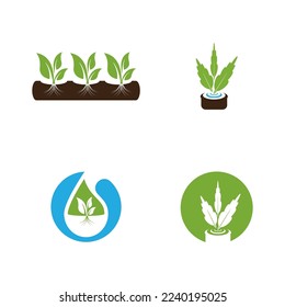 Hydroponic Logo Vector Template Illustration