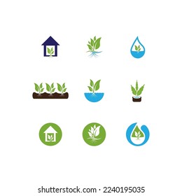 Hydroponic Logo Vector Template Illustration