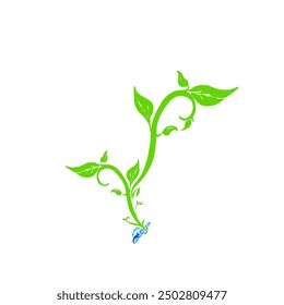 hydroponic plant and water icon without background