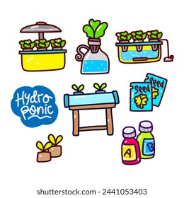 hydroponic system doodle collection set