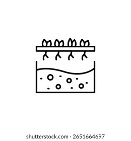Hydroponic System Illustrative Icon With Roots And Bubbles Inside