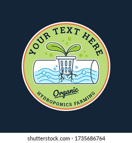 Hydroponics Farming Logo Vector Template