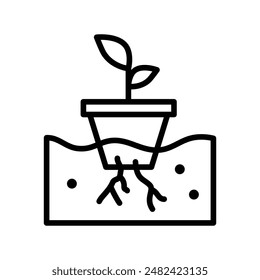 Hydroponics Farming Pot Icon Set Agricultural Illustrations for Sustainable Farming