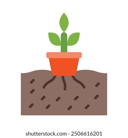 Hydroponics Flat Icon Design For Personal nad Commercial Use