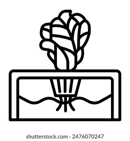 Ilustración vectorial de línea de iconos de hidroponía