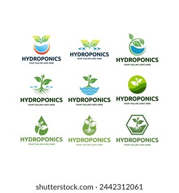 Hydroponics icon Logo Concept, flat design vector isolated white background.