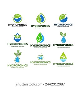 Hydroponics icon Logo Concept, flat design vector isolated white background.