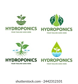 Hydroponics icon Logo Concept, flat design vector isolated white background.