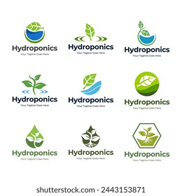 Hydroponics icon Logo Concept, flat design vector isolated white background.