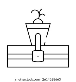 hydroponics line icon vector. hydroponics sign. isolated contour symbol black illustration