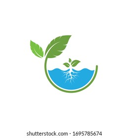 Hydroponics Logo Vector Illustration Design Template