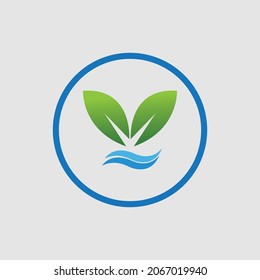 hydroponics logo vector illustration design template on gray background