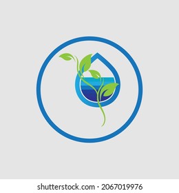 hydroponics logo vector illustration design template on gray background