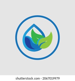 hydroponics logo vector illustration design template on gray background
