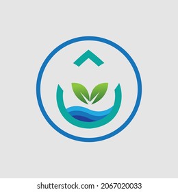 hydroponics logo vector illustration design template on gray background