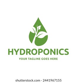 Hydroponics Logo Vektor Illustration Design isoliert auf weißem Hintergrund