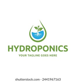 hydroponics logo vector illustration design isolated on white background