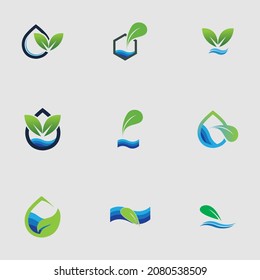 conjunto hidroponítico logo ilustración vectorial plantilla de diseño en fondo gris