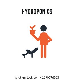 Hydroponics vector icon on white background. Red and black colored Hydroponics icon. Simple element illustration sign symbol EPS