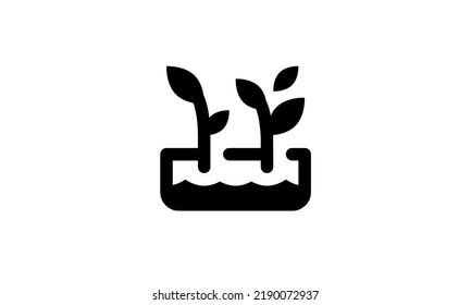 hydroponics vector icon simple black and white background eps 8 perfect pixel