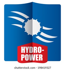 Hydro-power concept with abstract sign and background