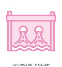  Hydropower duotone line icon, editable vector icon, pixel perfect, illustrator ai file 