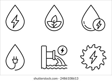 Wasserkraft-Icon-Set. Hochwertige Vektorillustration auf weißem Hintergrund
