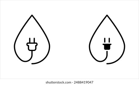 Hydropower energy icon set. High quality vector illustration on white background