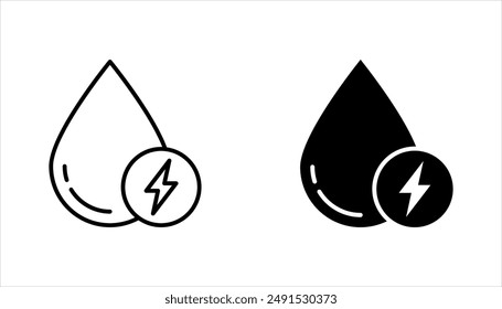 Hydropower energy icon set. High quality vector illustration on white background