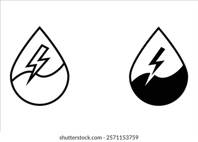 Hydropower Icon set. Logo Design Vector Template Pixel Perfect Sign And Symbol Illustration, on white background, eps 10.