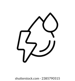 Ilustración de vectores de iconos de energía hidráulica