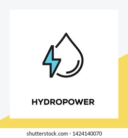 HYDROPOWER AND ILLUSTRATION ICON CONCEPT