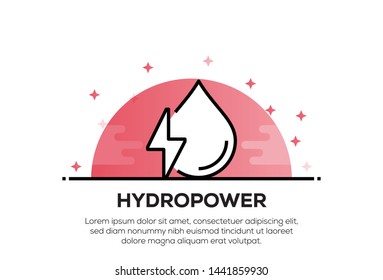 HYDROPOWER AND ILLUSTRATION ICON CONCEPT